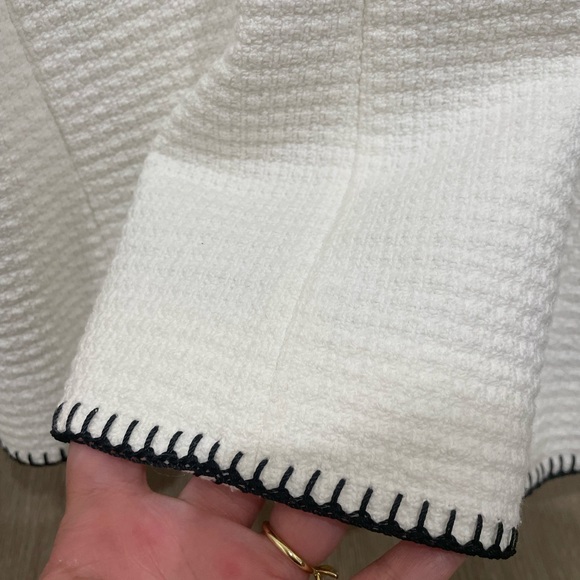 Zara Blogger’s Favorite White Textured Blazer with Black Embroidery - Picture 13 of 13